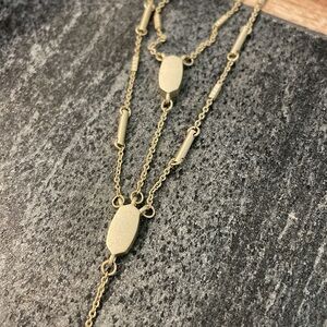 Kendra Scott layered Y necklace- gold tone